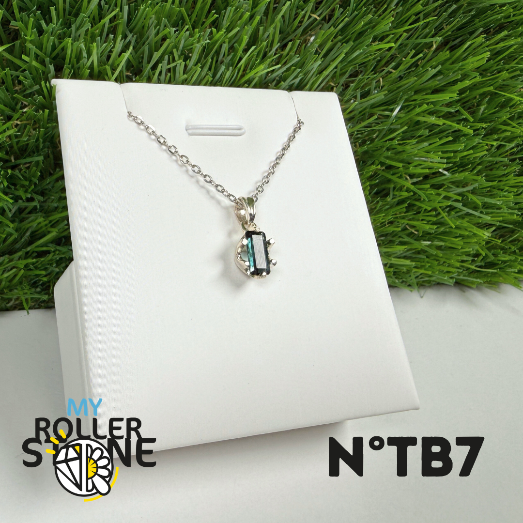 Tourmaline Bleue (Indigolite) - Argent 925 -#7