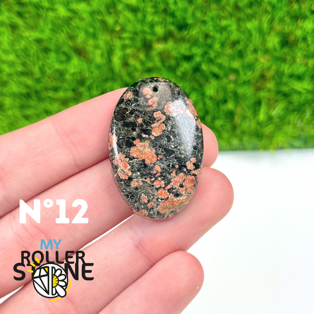 Pendentif Obsidienne Fleurie percé