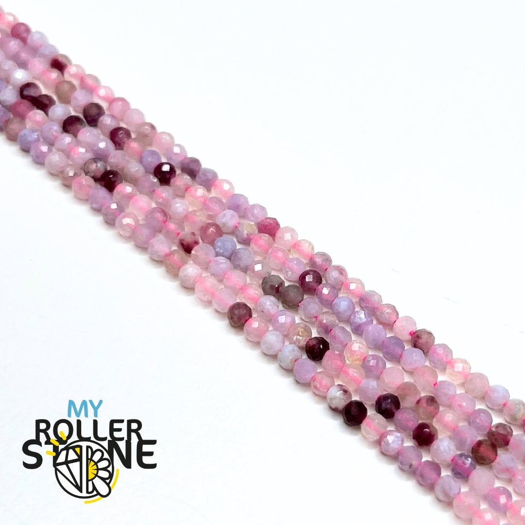 Perle facettée Tourmaline Rose 2 MM