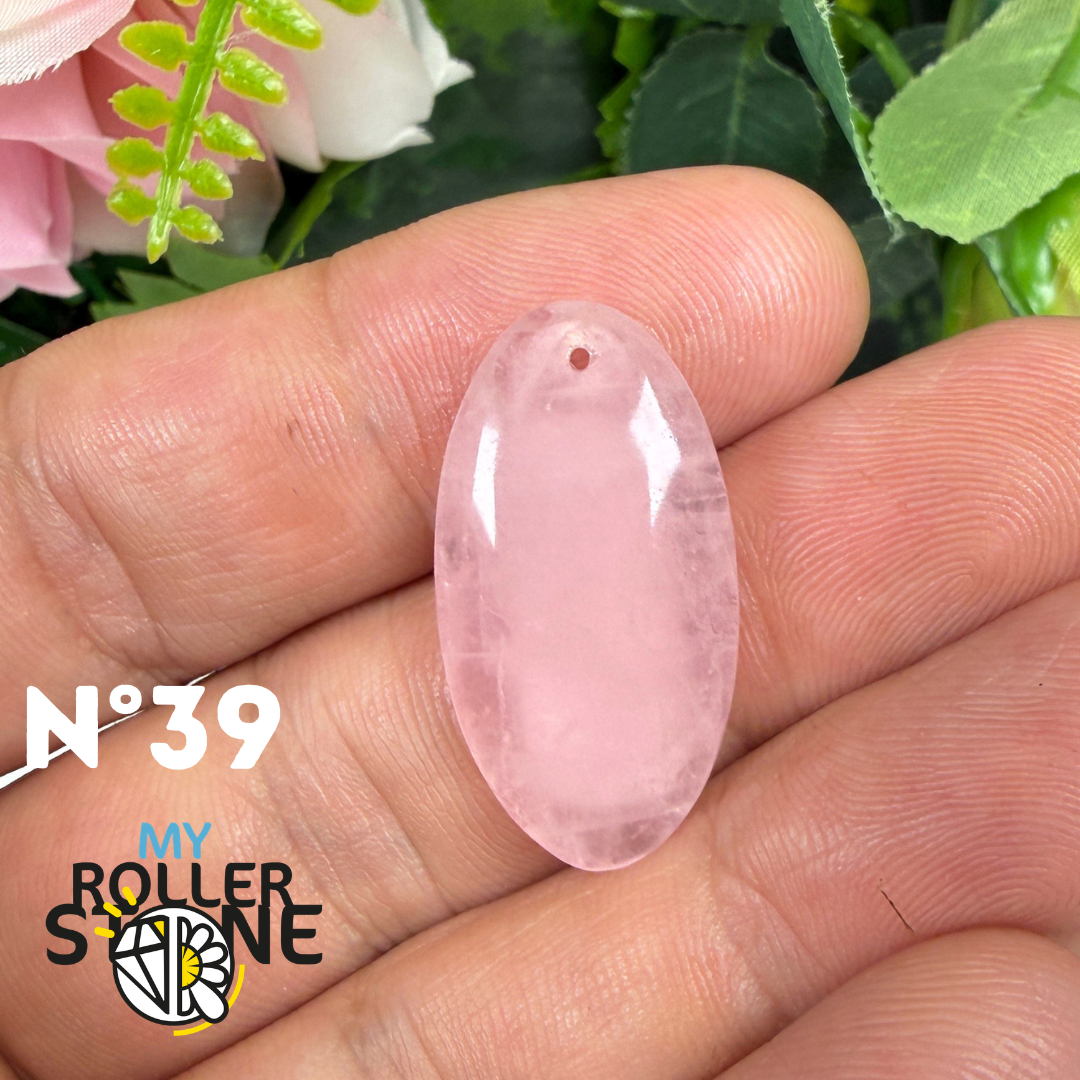 Pendentif percé Quartz rose 5A