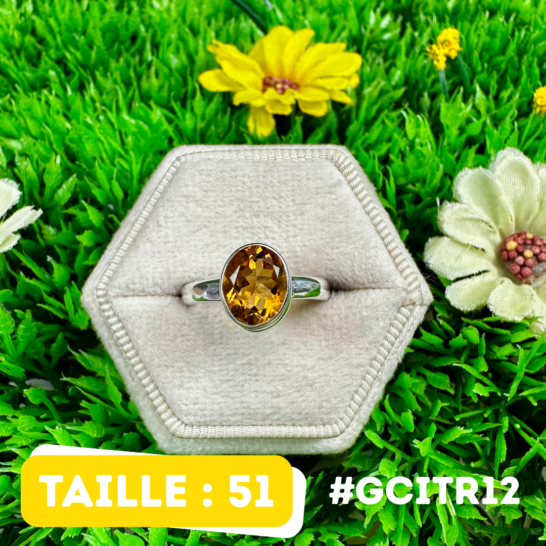 Bague Citrine Argent 925 #GCITR12