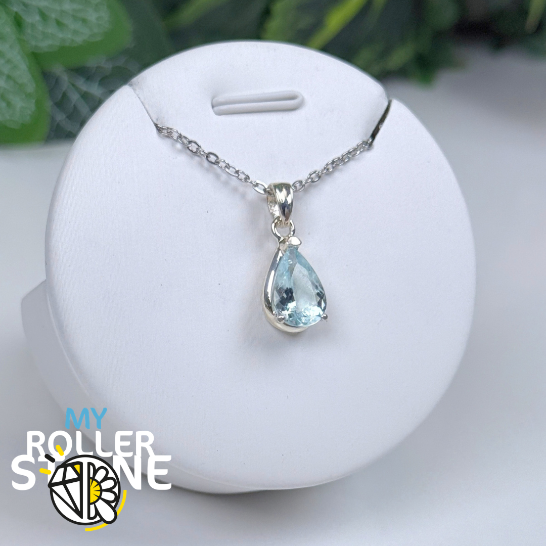 Pendentif Aigue-Marine du Brésil et Argent 925 #7