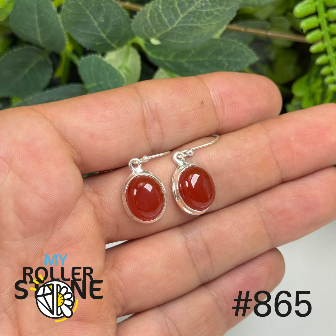 Boucles d’oreilles argent cornaline #E865