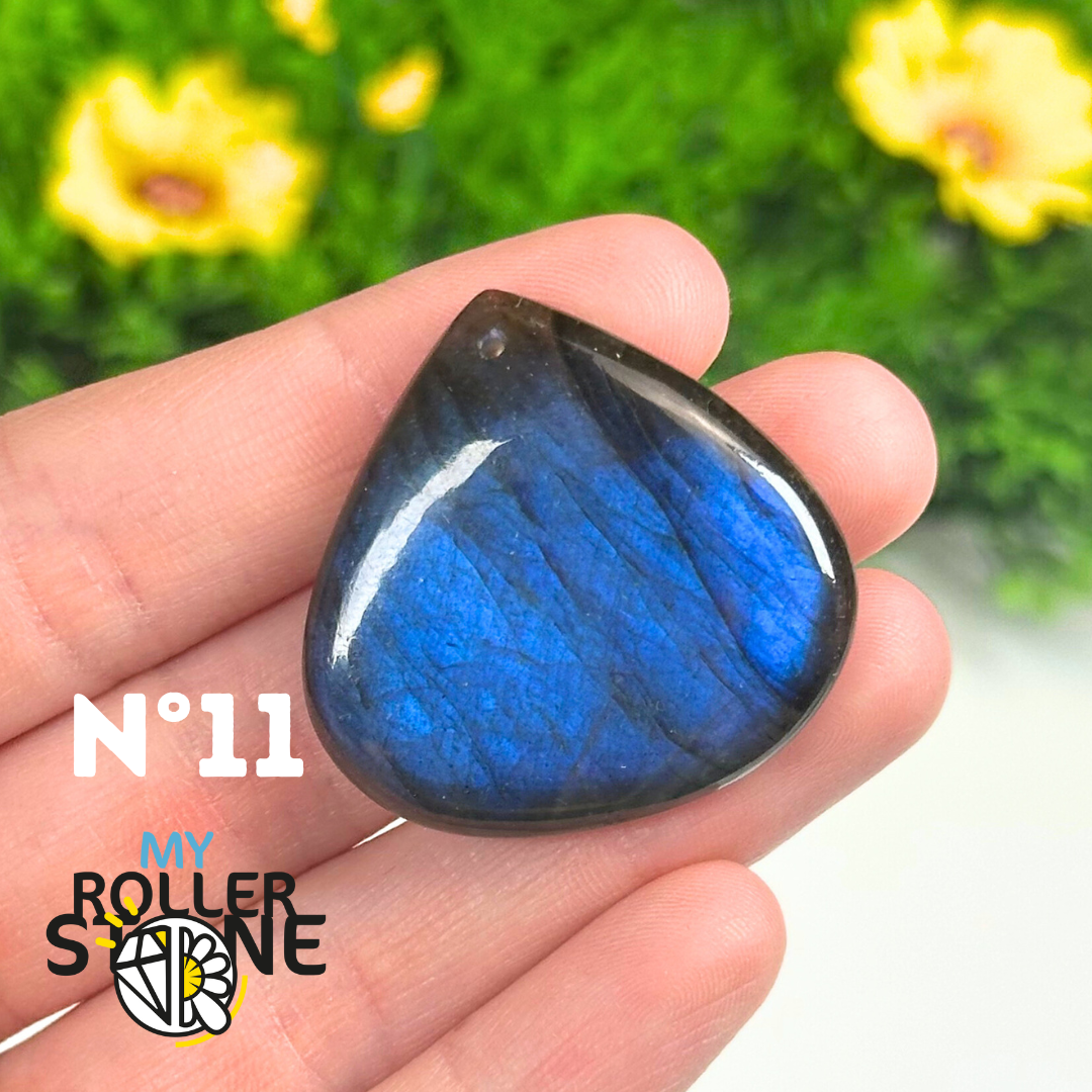 Pendentif Labradorite blue fire percé 5A