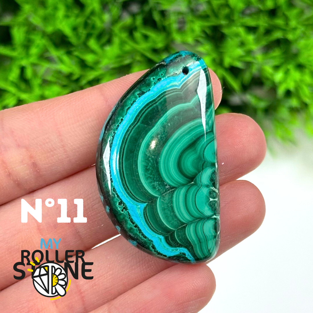 Pendentif Percé Malachite Chrysocolle 5A