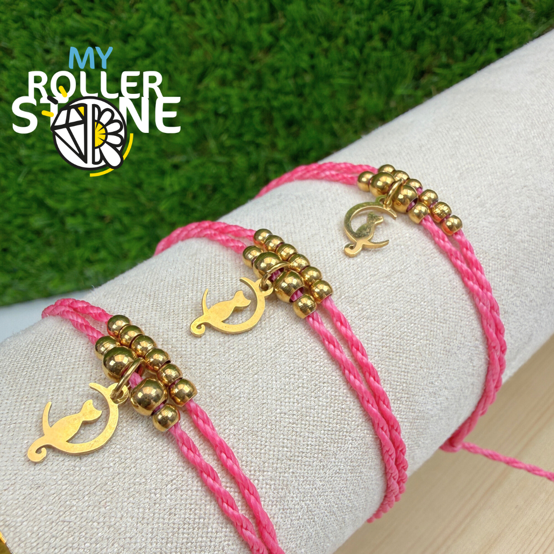 Bracelet chat Cordon Ciré Acier inoxydable