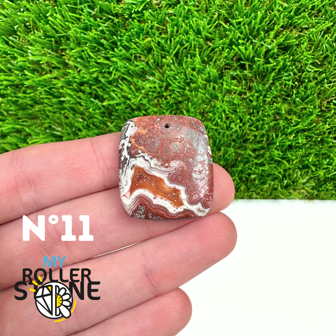 Pendentif Percé Agate Mexicaine 5A