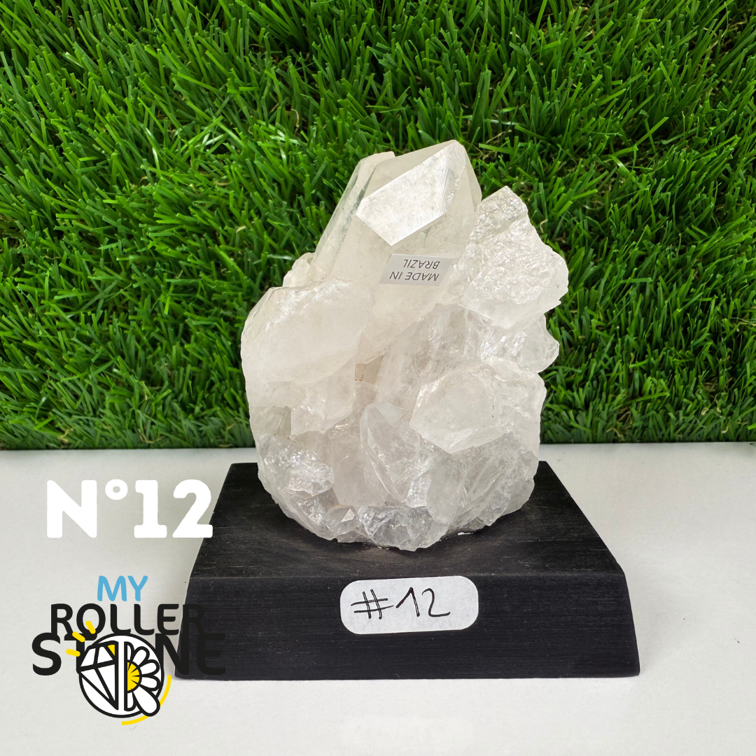 Cristal de roche sur support bois