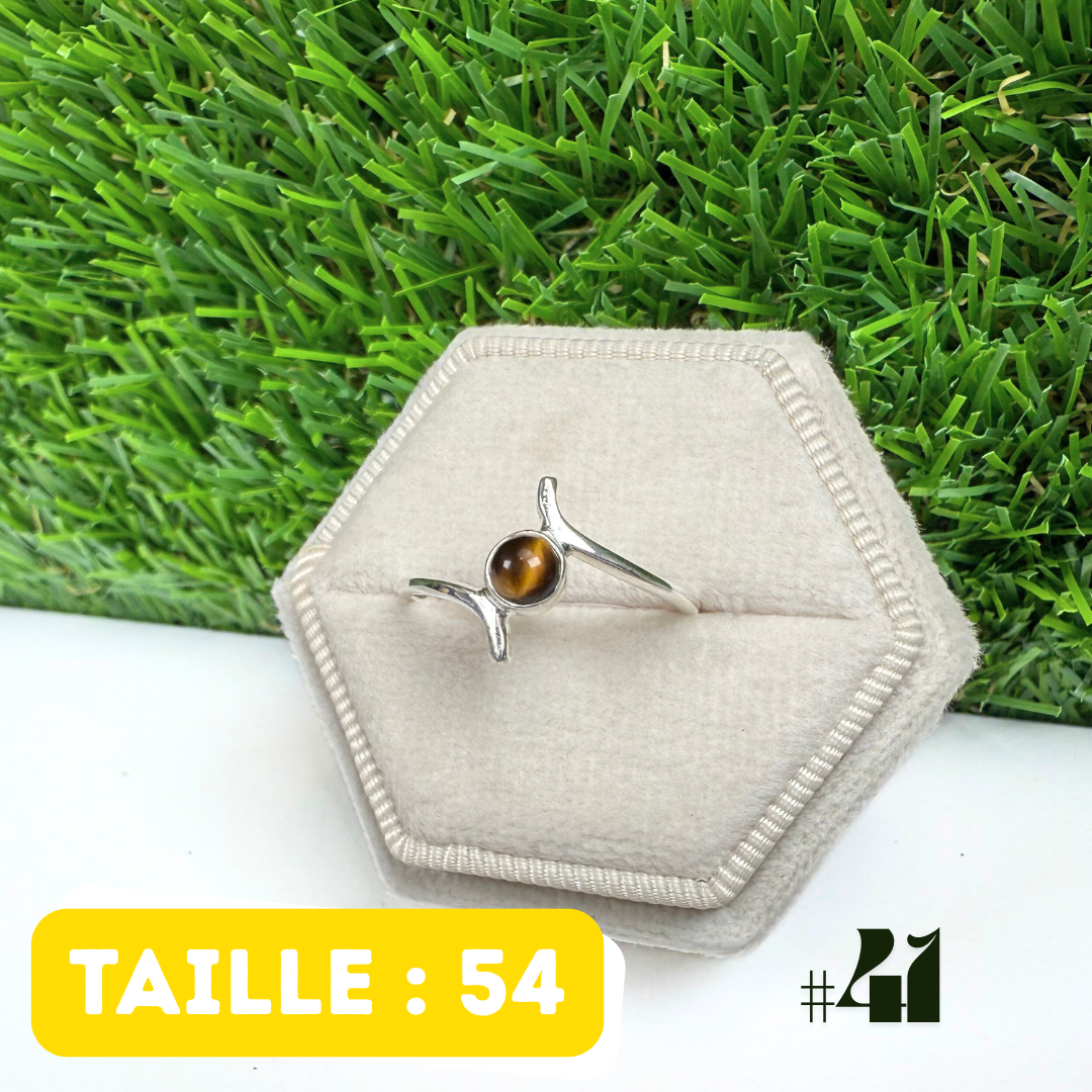 Bague Oeil De Tigre Argent #41