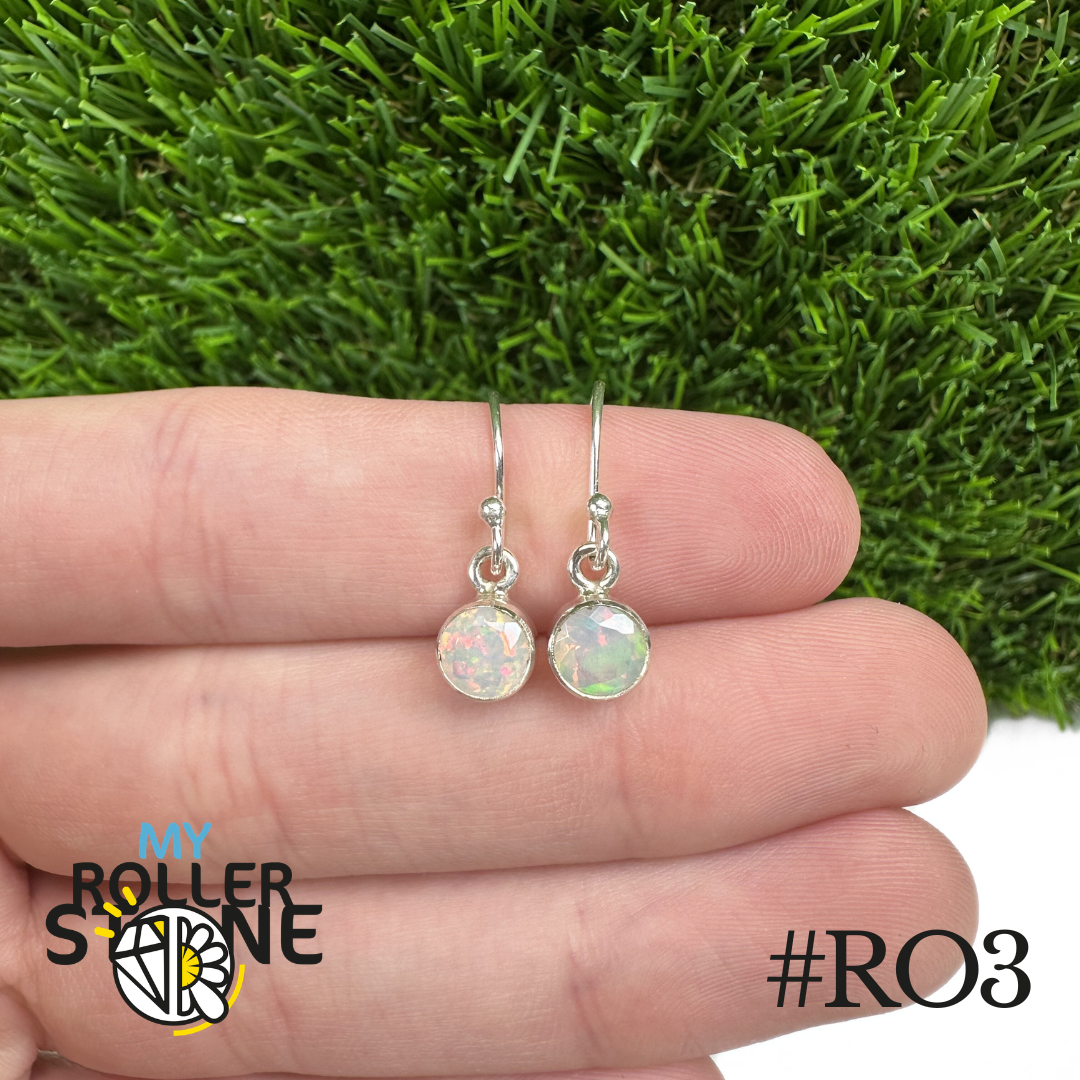 Boucles d'oreilles Opale Éthiopienne Rond 6,5X6,5 MM En Argent 925