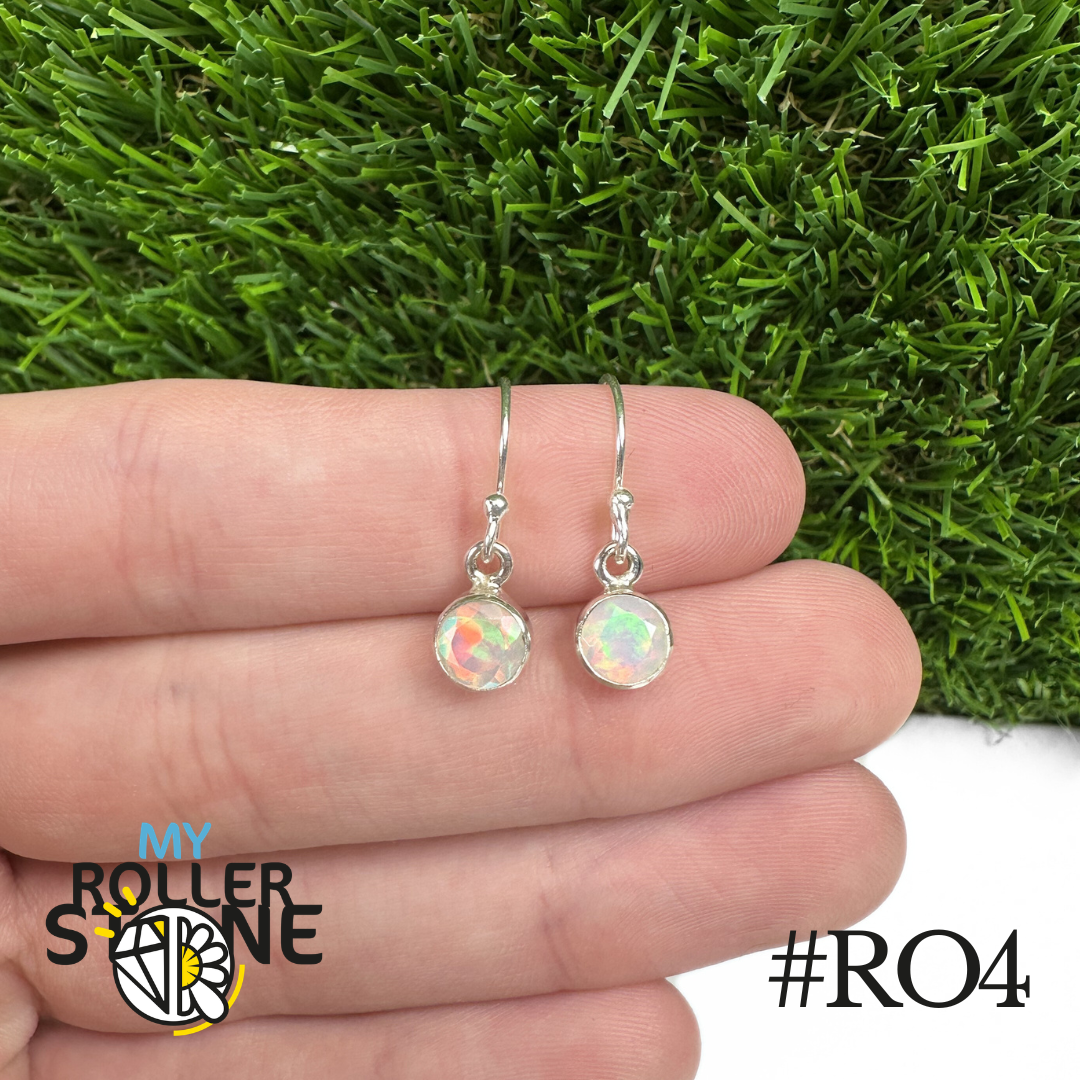 Boucles d'oreilles Opale Éthiopienne Rond 6,5X6,5 MM En Argent 925