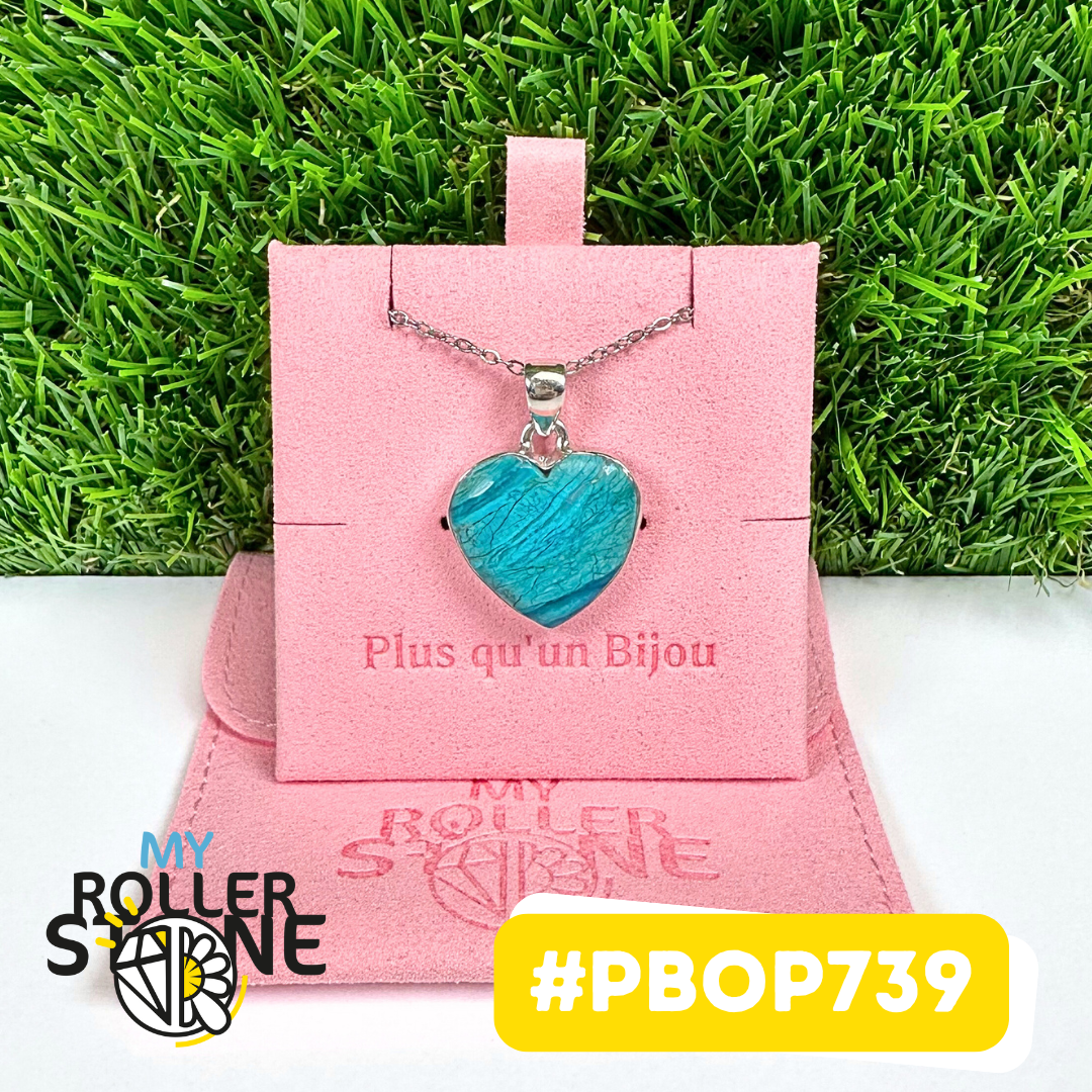 Pendentif Opale Bleue du Pérou Argent 925 #PBOP739