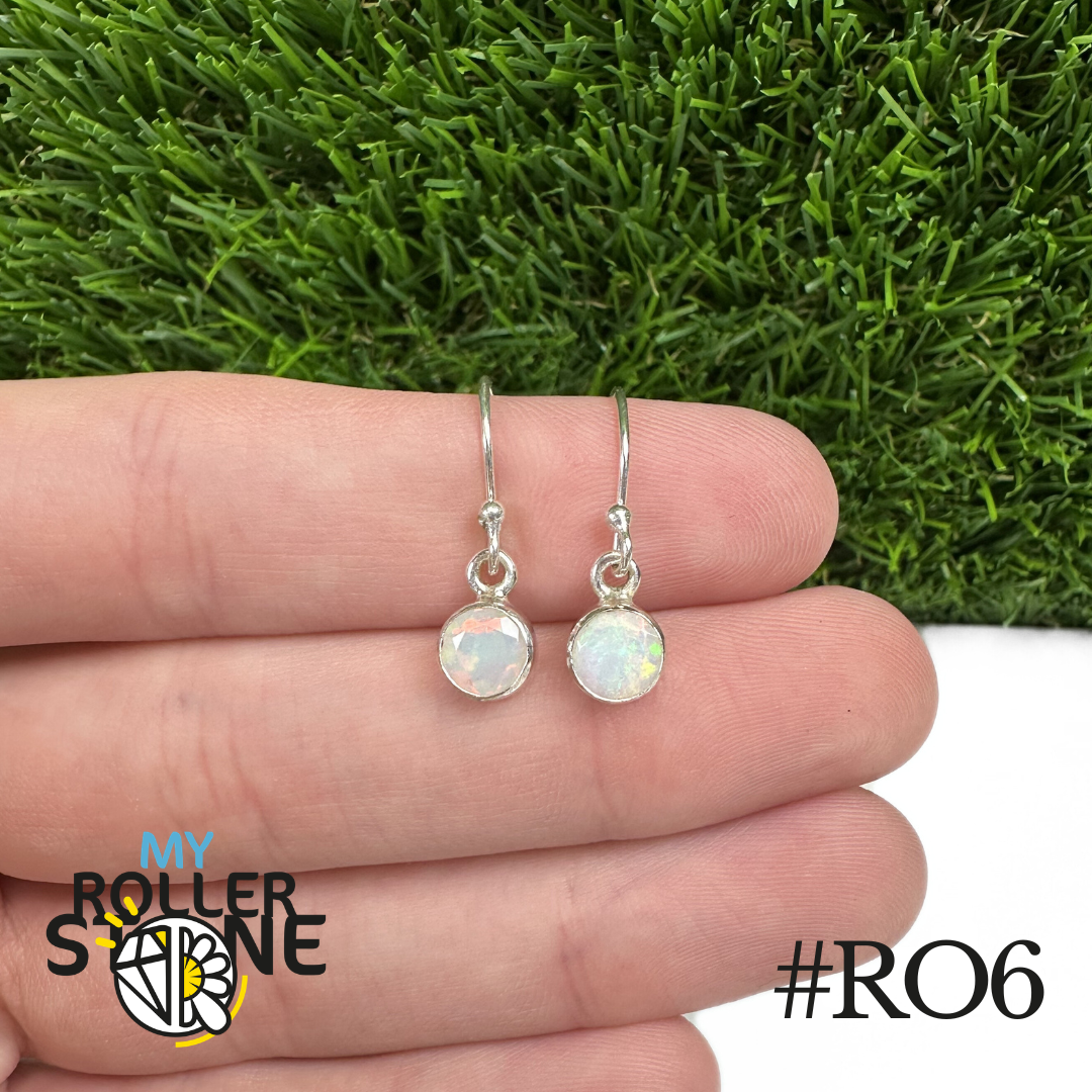 Boucles d'oreilles Opale Éthiopienne Rond 6,5X6,5 MM En Argent 925