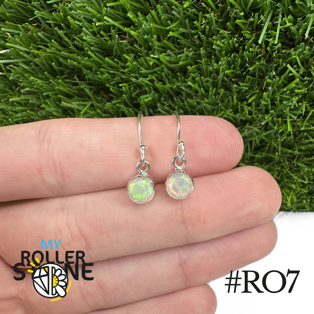 Boucles d'oreilles Opale Éthiopienne Rond 6,5X6,5 MM En Argent 925