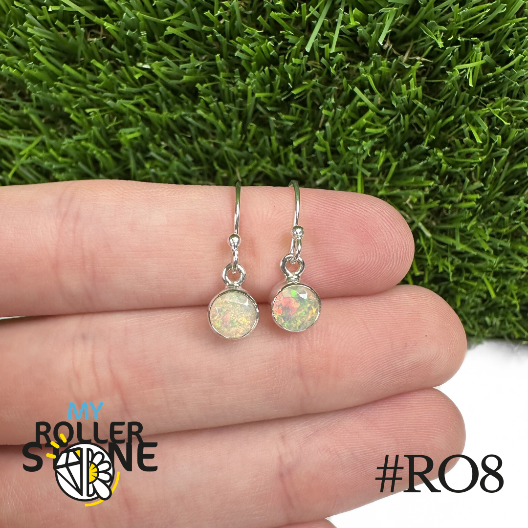 Boucles d'oreilles Opale Éthiopienne Rond 6,5X6,5 MM En Argent 925