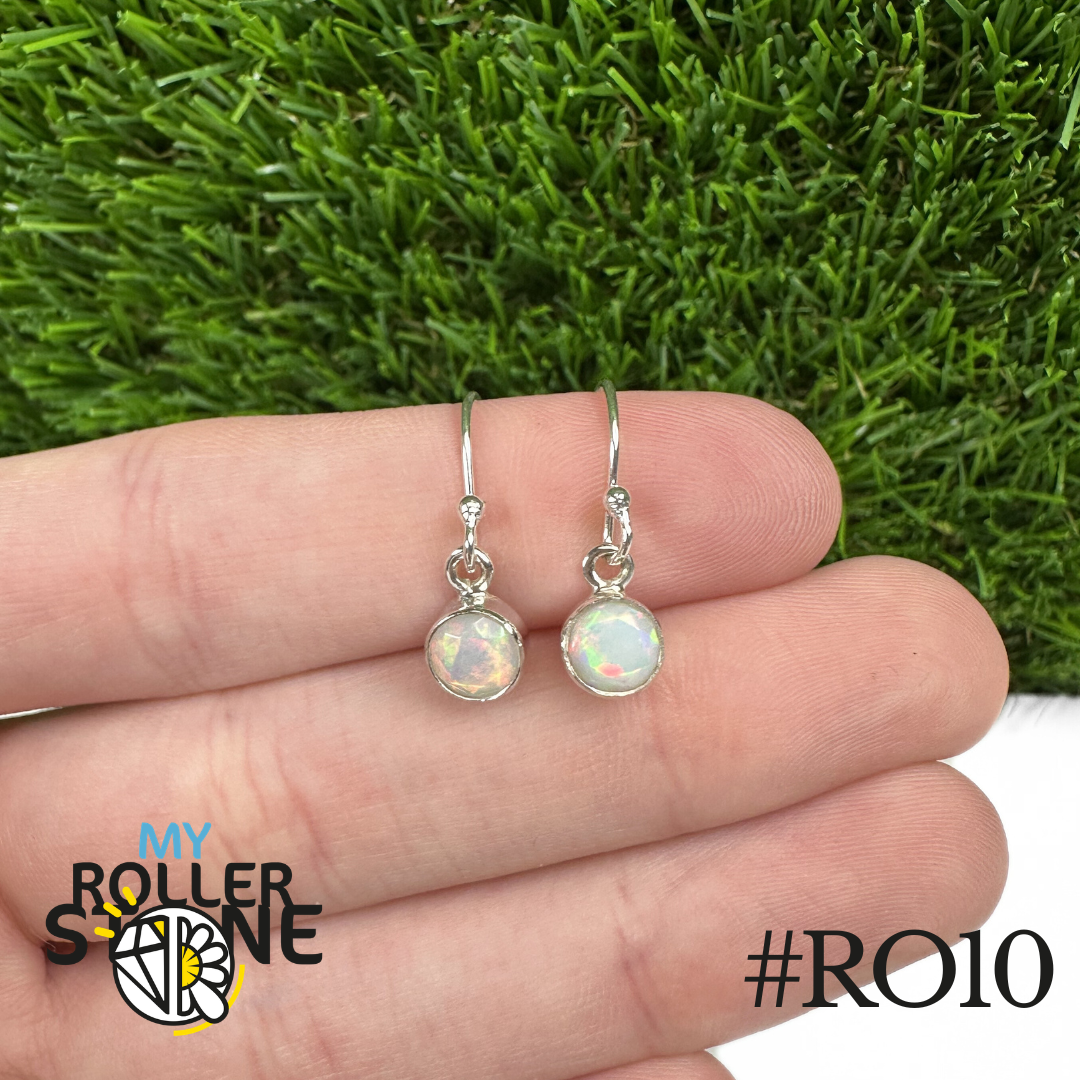 Boucles d'oreilles Opale Éthiopienne Rond 6,5X6,5 MM En Argent 925