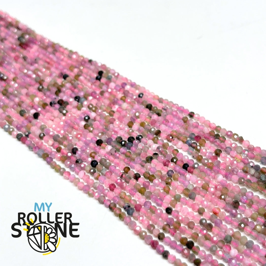 Perles Tourmaline Multicolore Facettées  2 MM