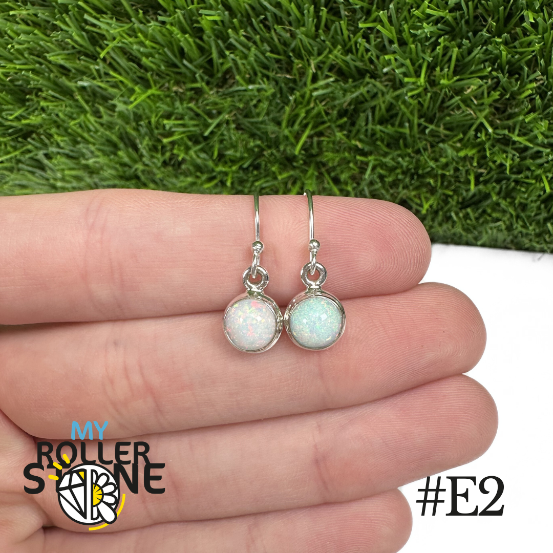 Boucles d'oreilles Opale Éthiopienne Rond Rebord 7,5X7,5 MM En Argent 925