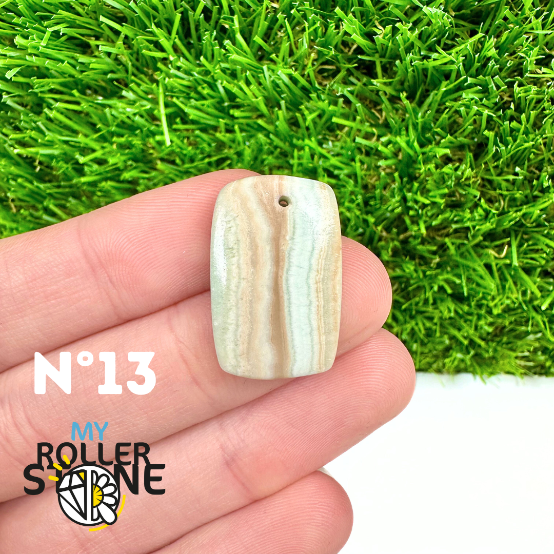 Pendentif Percé Calcite Cambrienne Bleue 5A