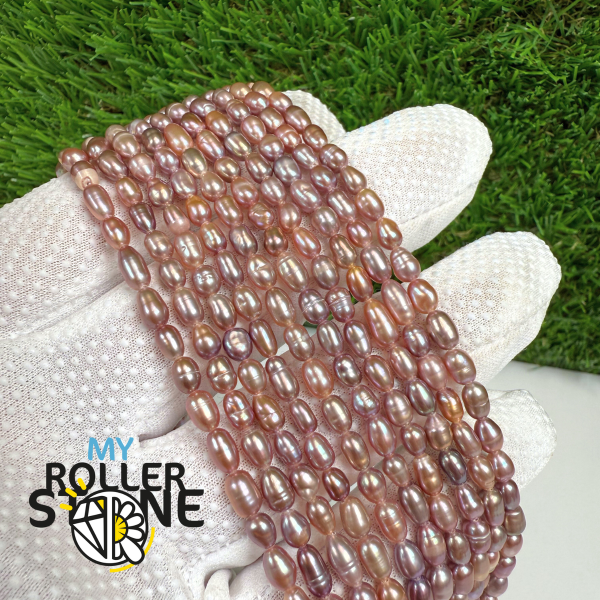 Perles d'eau douce naturelles violet métallique 3,5-4 MM