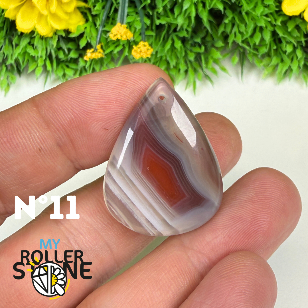 Pendentif percé Agate du Botswana 5A
