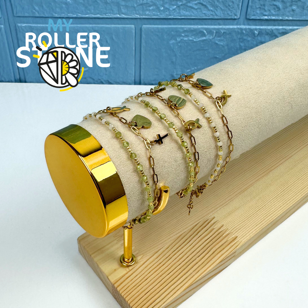 Bracelet Bohème Multi-Rangs en Pierres Naturelles