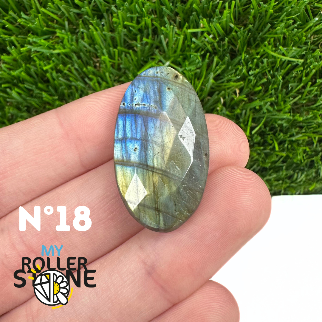 Cabochon Labradorite forme Libre Facettée 5A