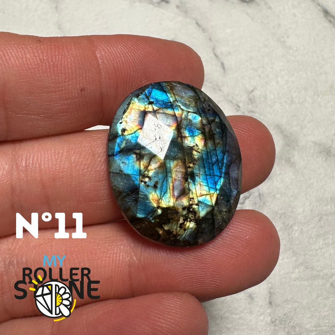 Cabochon Labradorite forme Libre Facettée