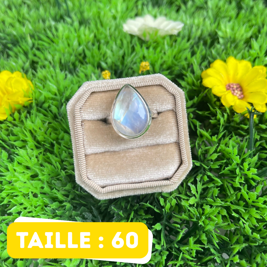 Bague Pierre de Lune Blue Fire #212