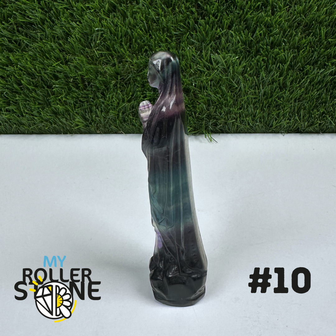 Statuette Vierge Marie en Fluorite Arc-en-Ciel