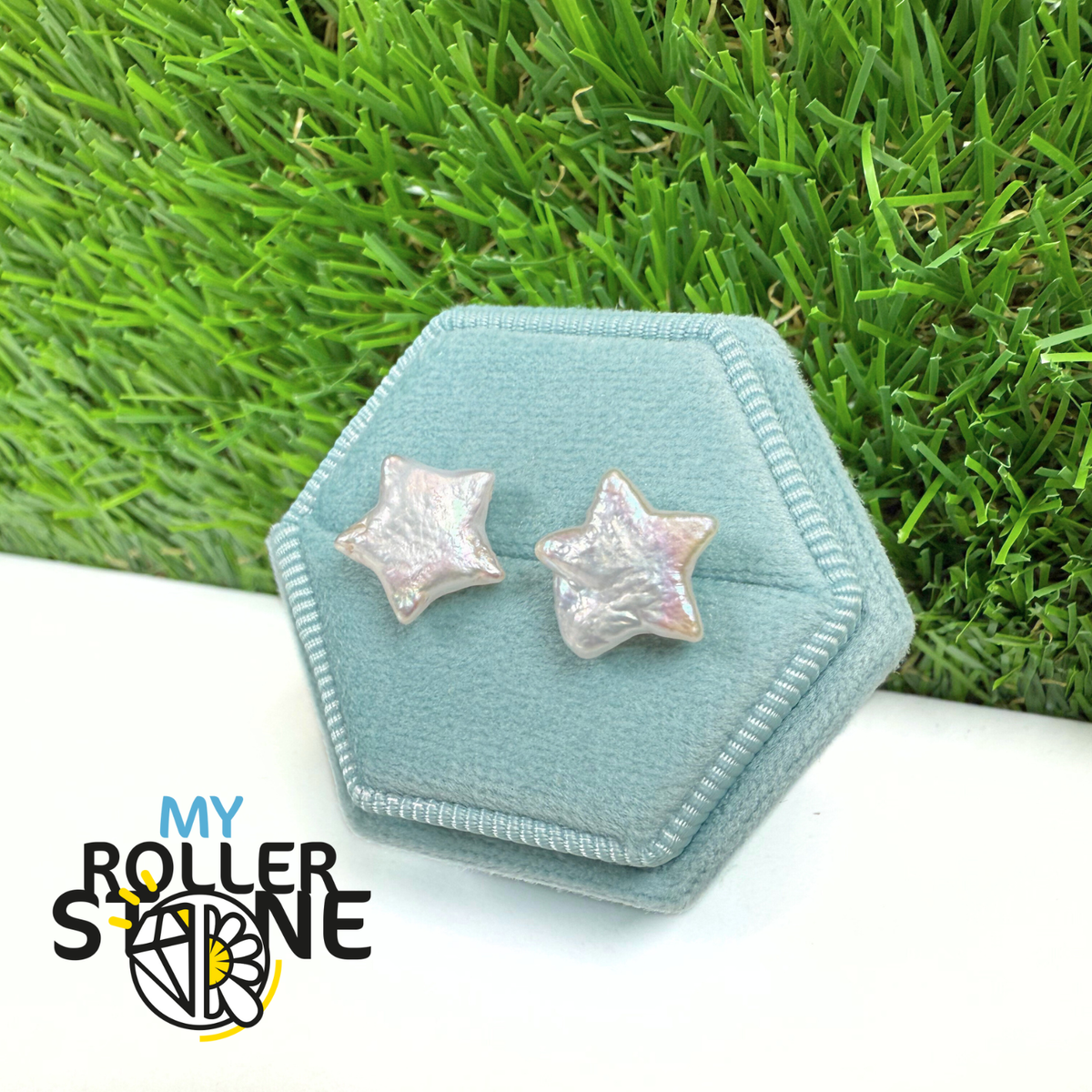 Boucles d'oreilles à clou en perles d'eau douce Étoile S925