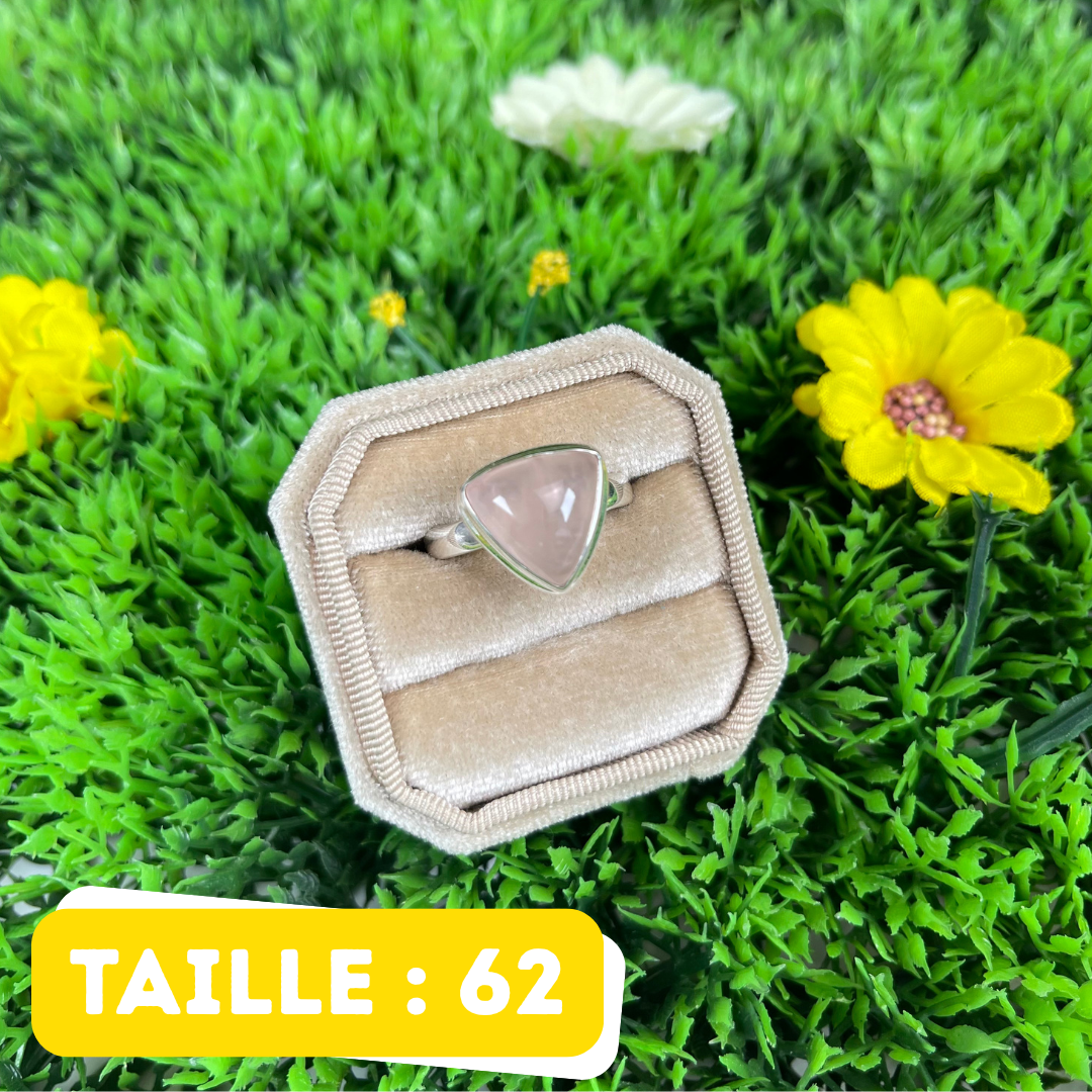 Bague Argent en Quartz rose #113