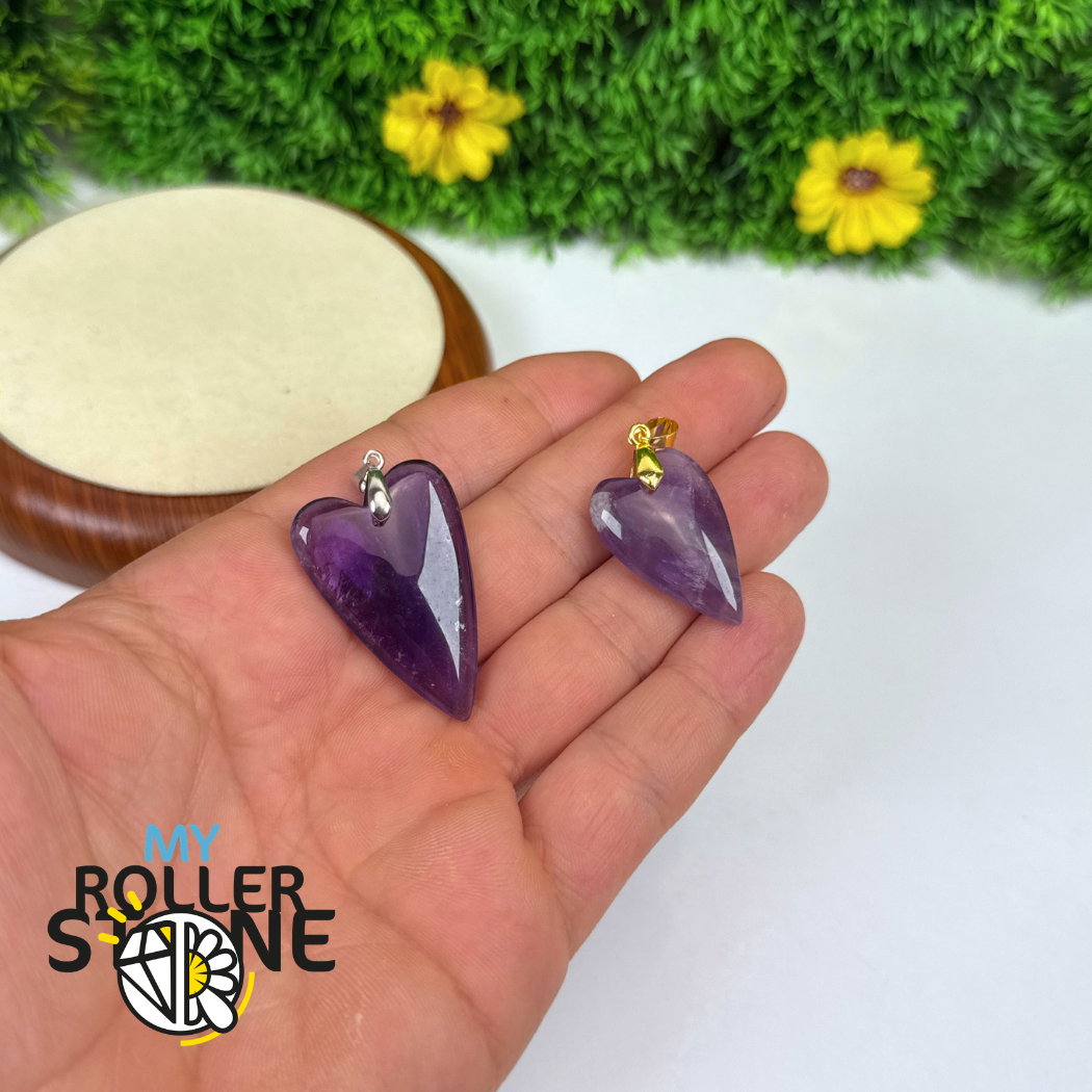 Pendentif long Coeur Améthyste