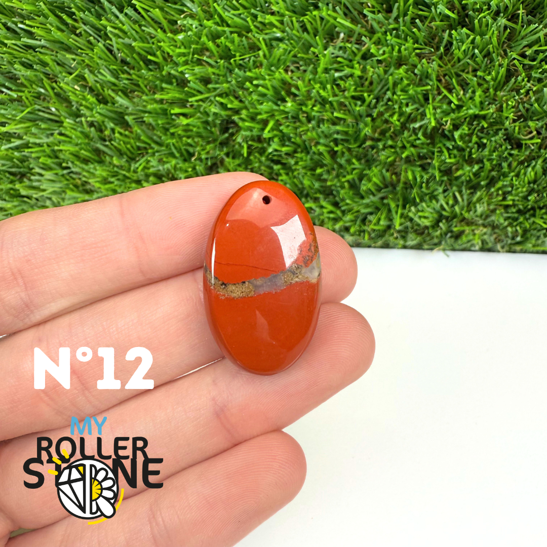 Pendentif Jaspe rouge 5A Percé