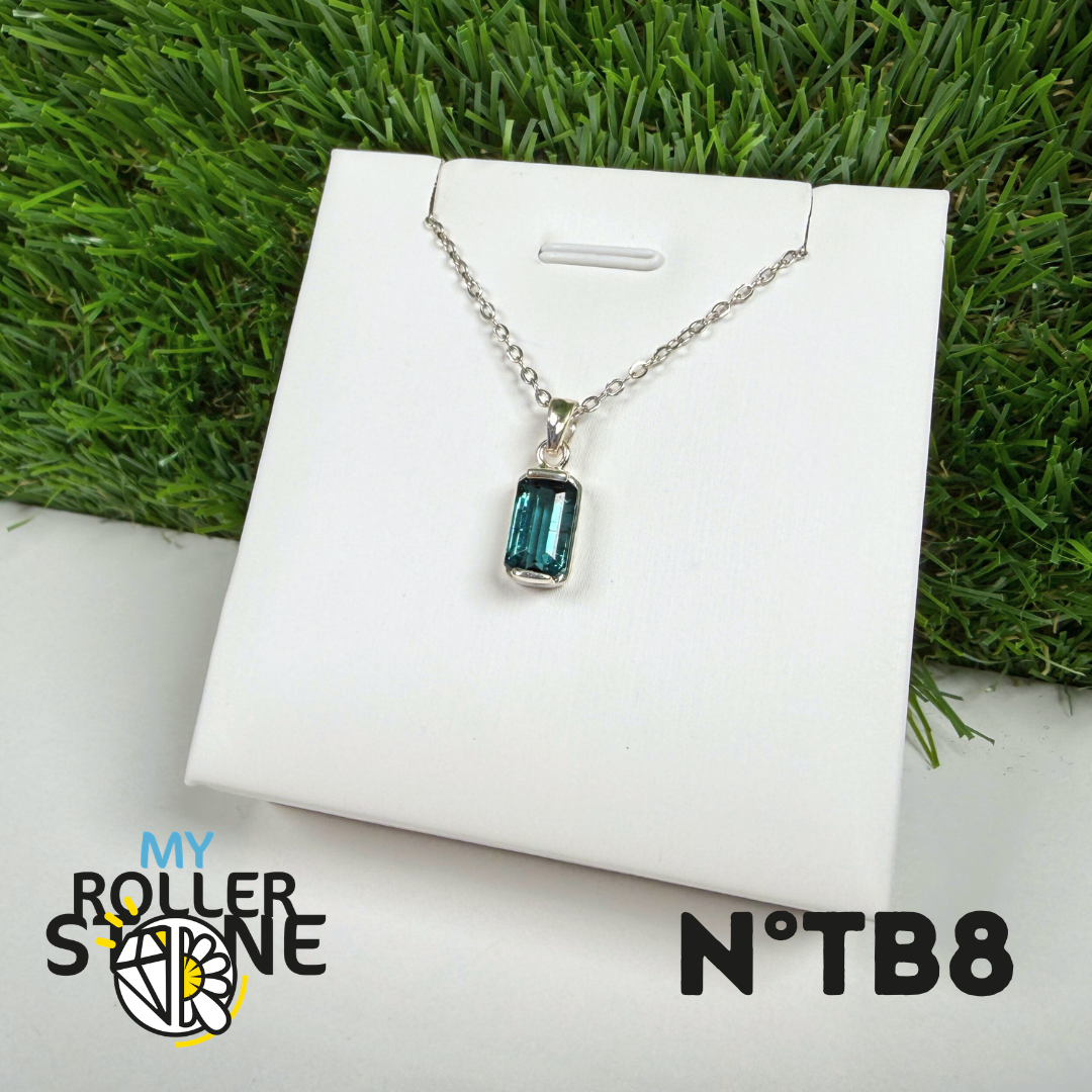 Tourmaline Bleue (Indigolite) - Argent 925 -#8