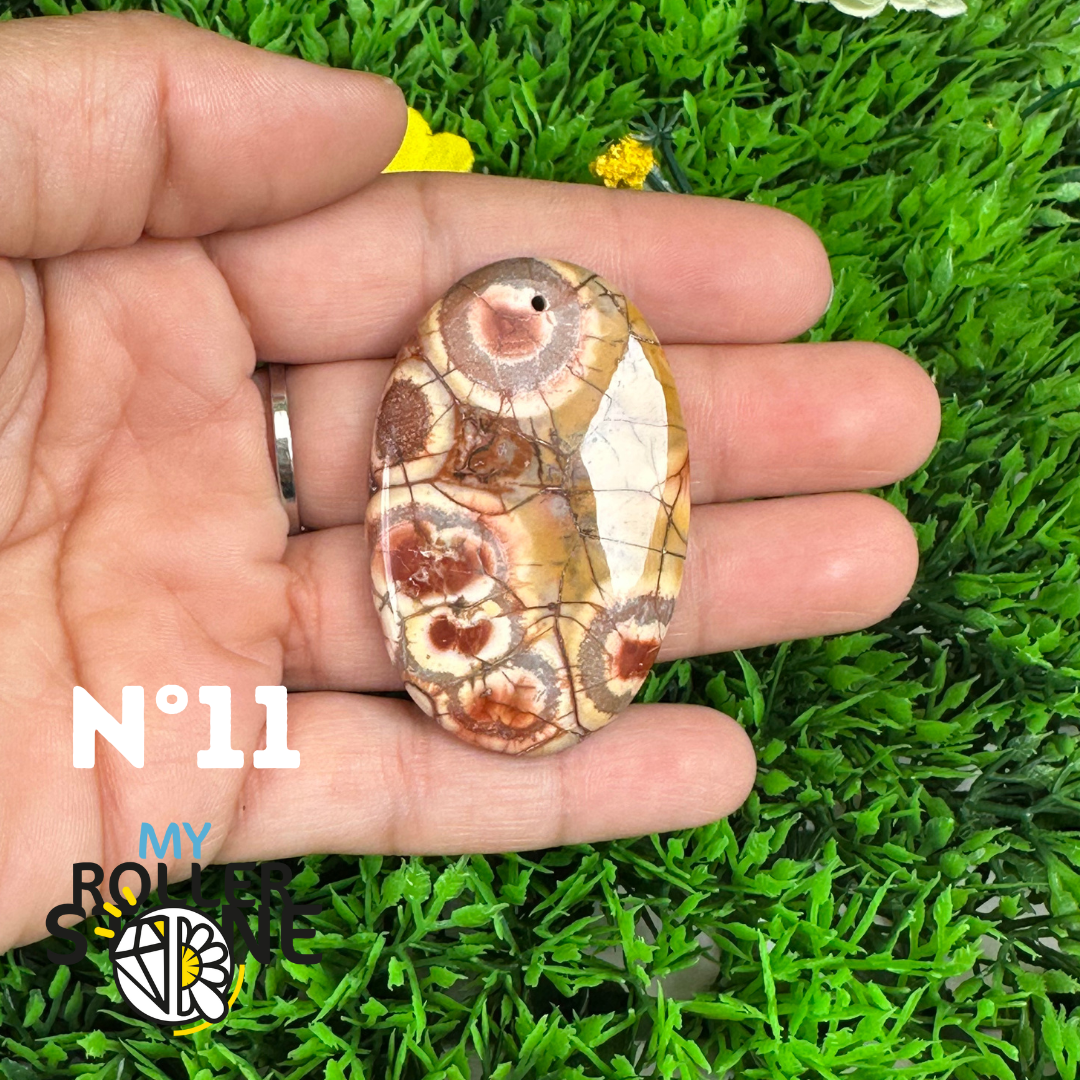 Pendentif Percé en Jaspe Œil d’Oiseau 5A