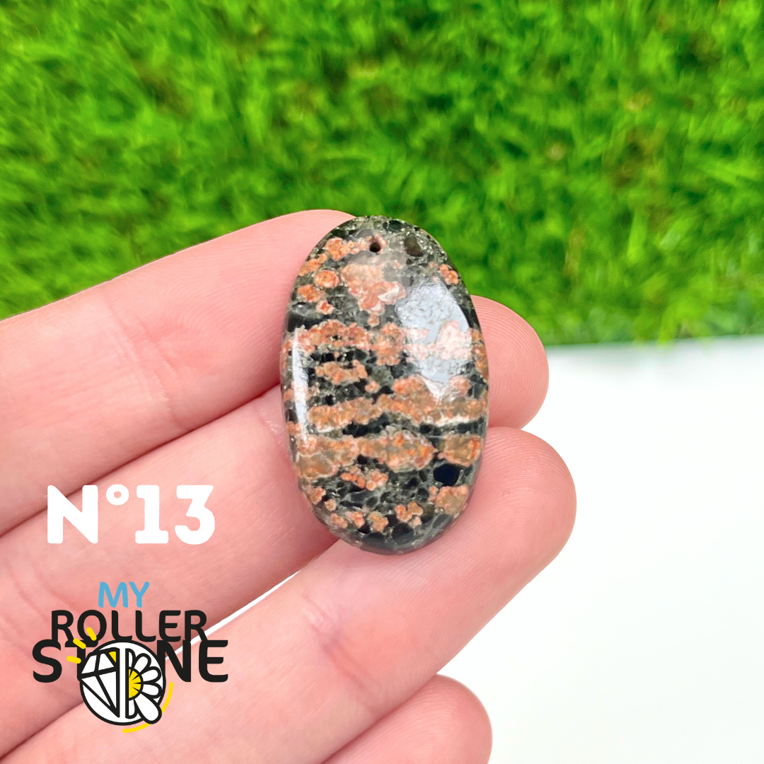 Pendentif Obsidienne Fleurie percé