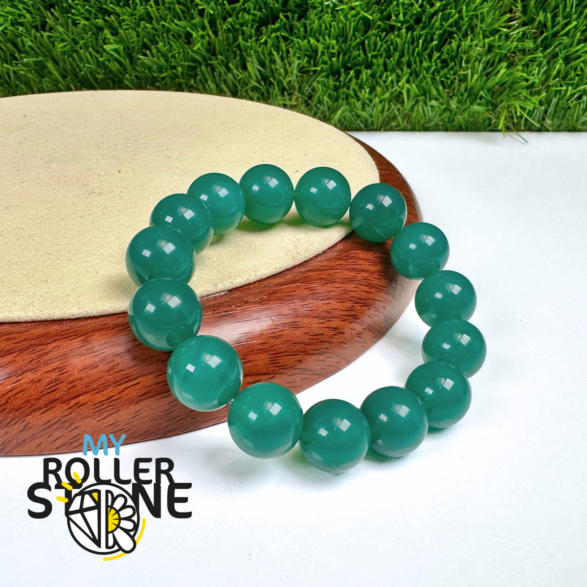 Bracelet Onyx verte 12 mm