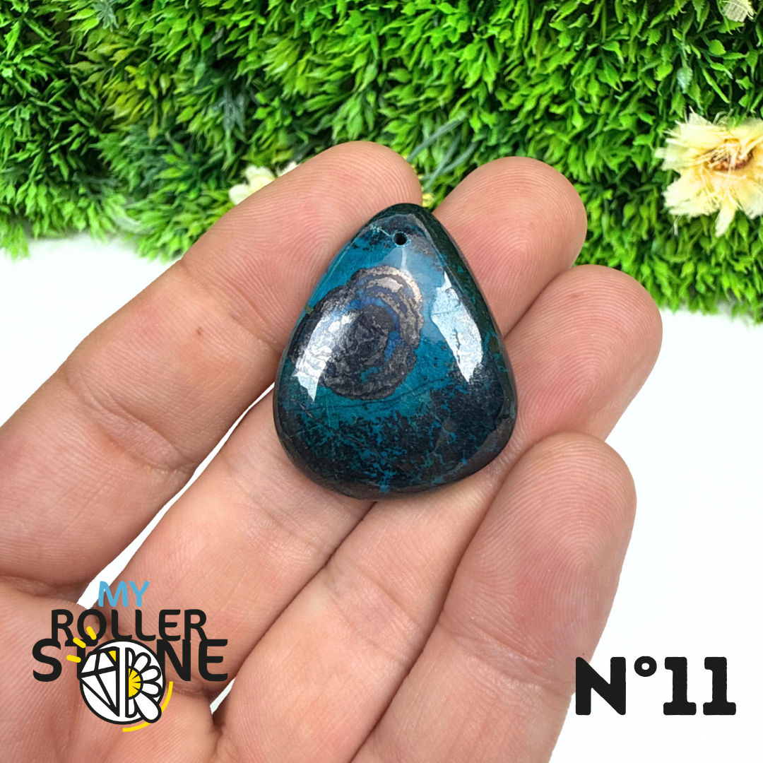 Pendentif Percé Shattuckite avec Cuprite