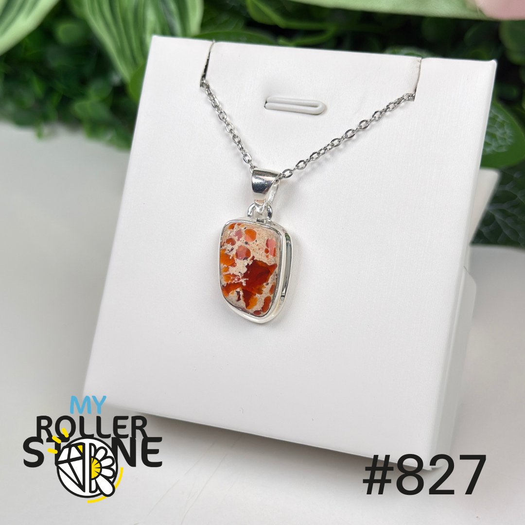Pendentif argent 925 opale mexicaine #P827