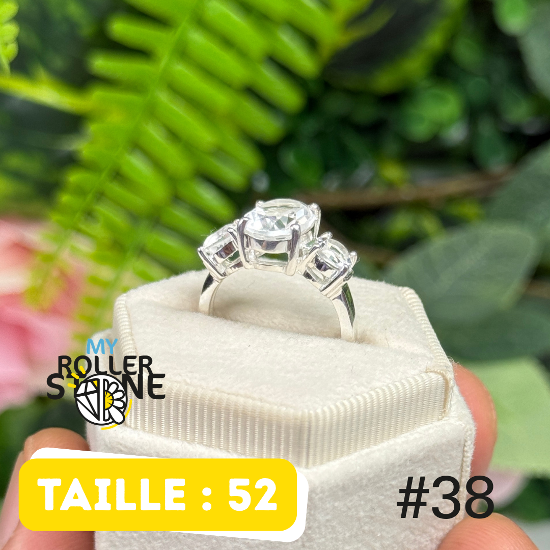 Bague argent 925 cristal de roche #YR38