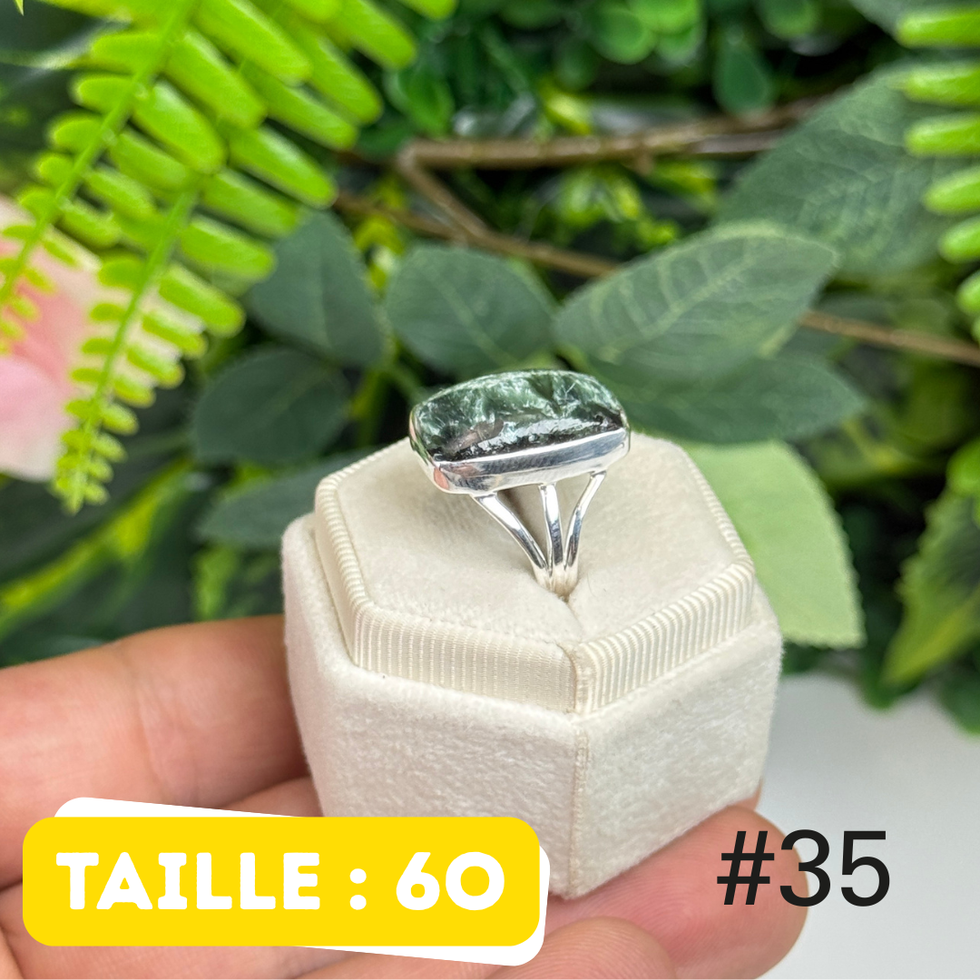 Bague argent 925 séraphinite #PR35