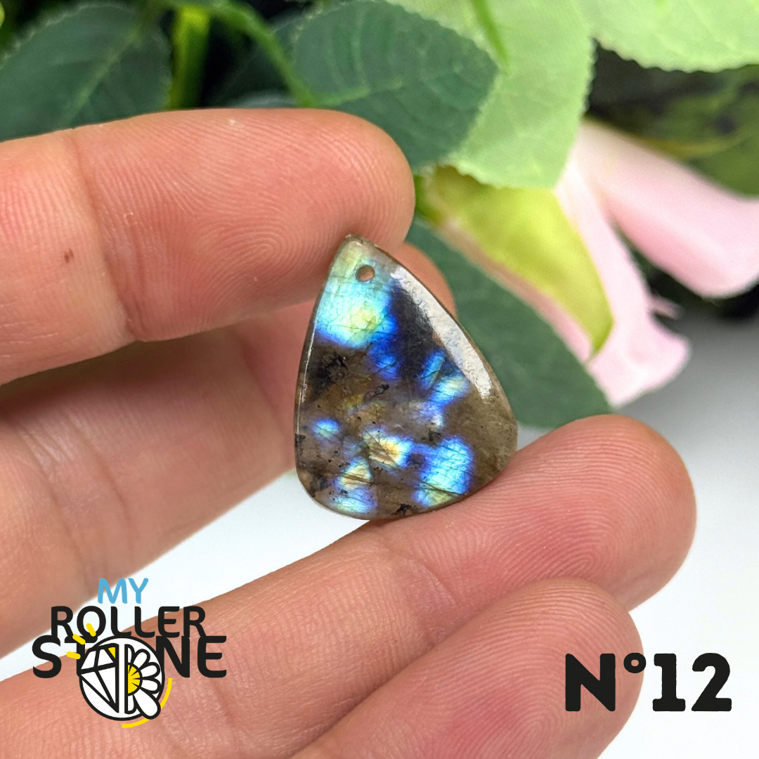 Pendentif Percé Labradorite Multi Fire 5A