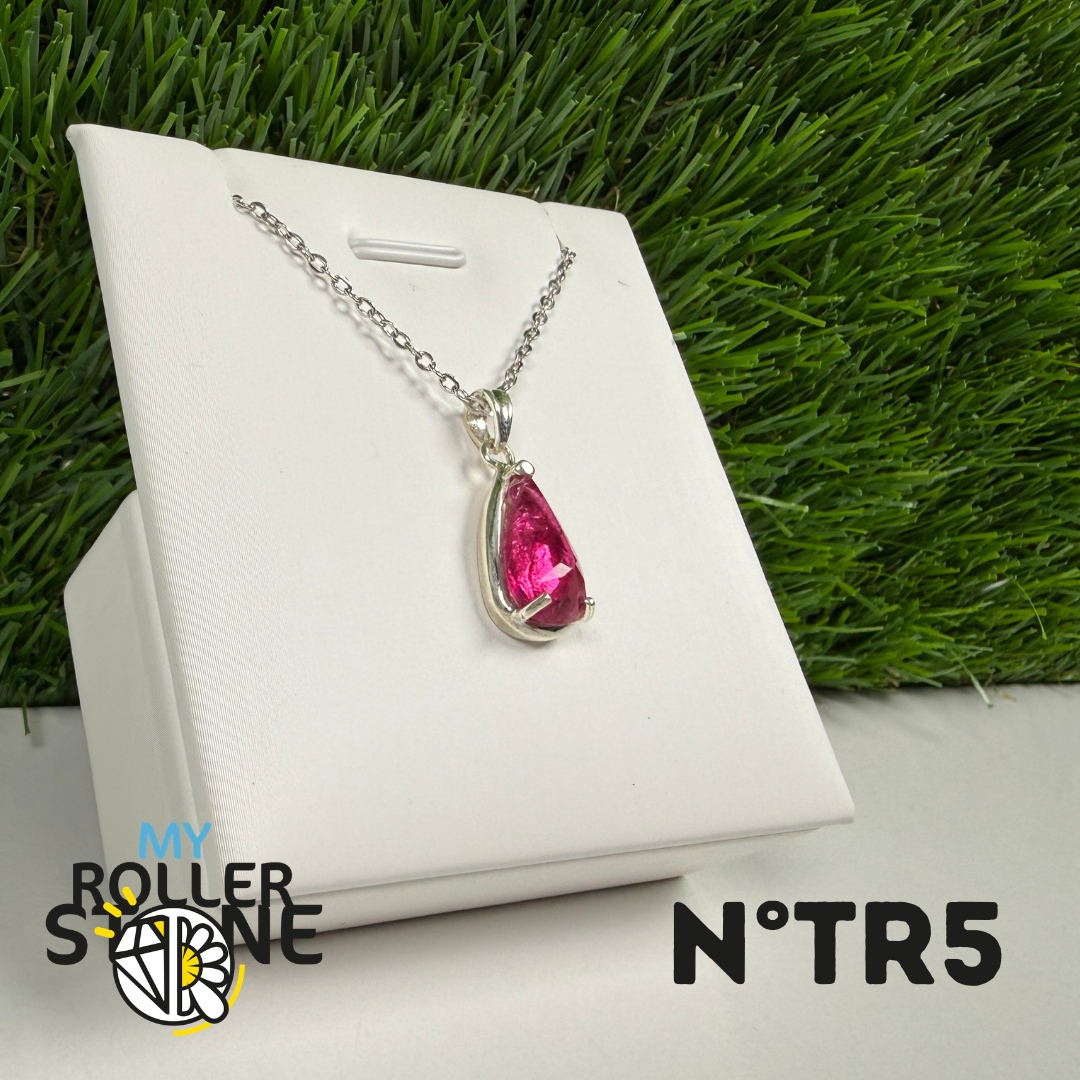 Pendentif Tourmaline Rose (Rubellite) – Argent 925- #5