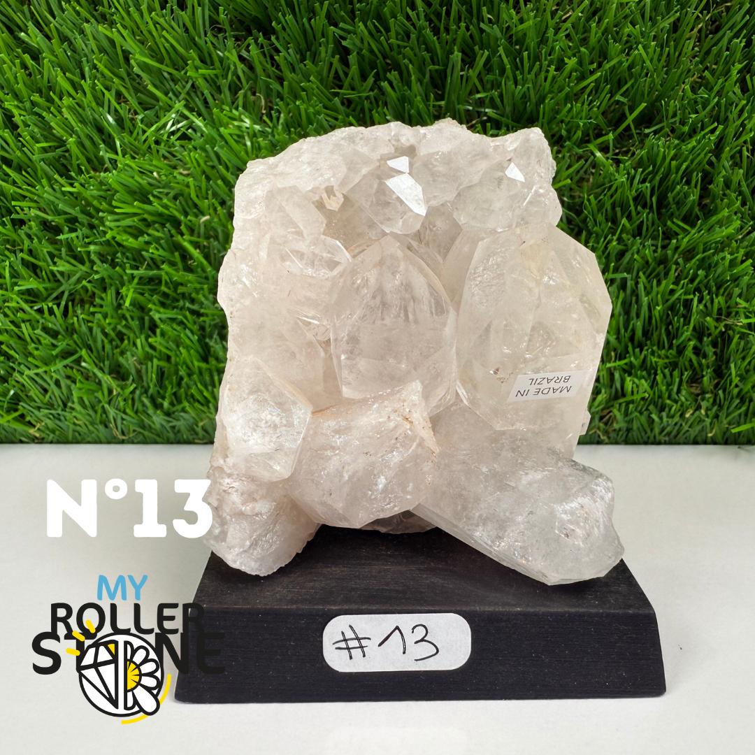 Cristal de roche sur support bois