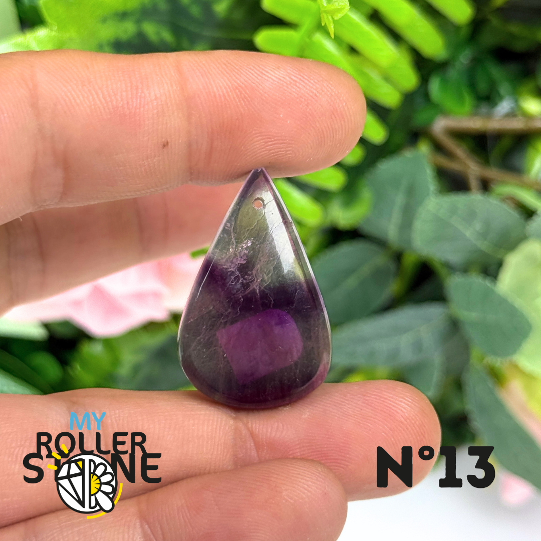 Pendentif percé Fluorite Arc-en-Ciel 5A