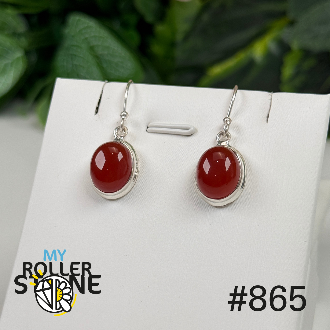 Boucles d’oreilles argent cornaline #E865