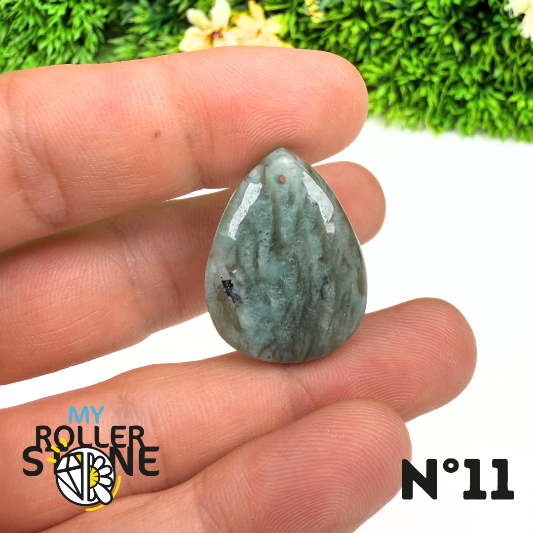 Pendentif Percé Amazonite et Quartz Fumé (Rare)