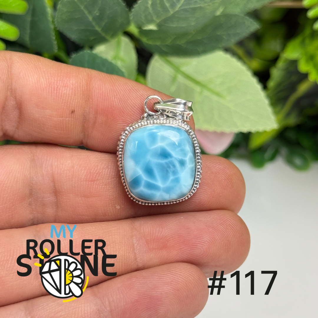 Pendentif argent larimar #P117