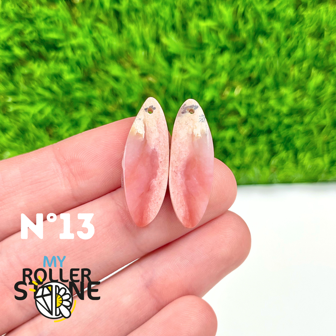 Pendentif Percé Opale Rose Duo